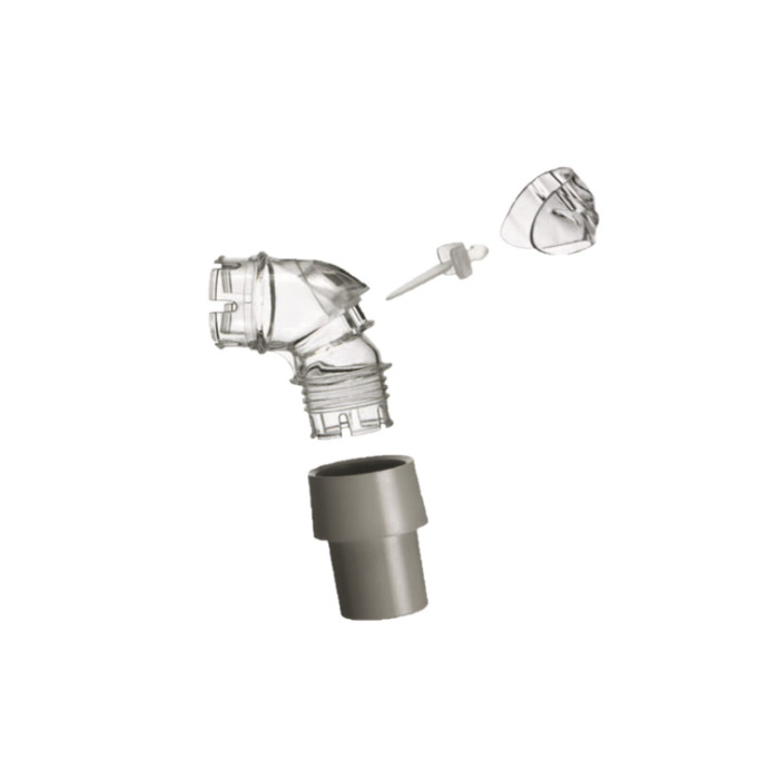 Ensemble coude, valve et clip pivotant pour masque Quattro